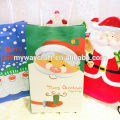 Promocional mini cuadrado lindo santa claus bolsa de papel con la cinta